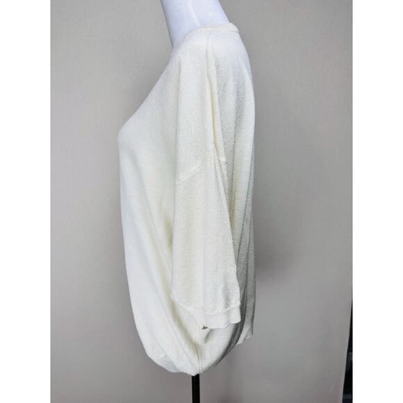 Giglio Rosso Ivory Sz XL Knit Short Sleeve Lightweight Sweater Made In Italy - Picture 9 of 13